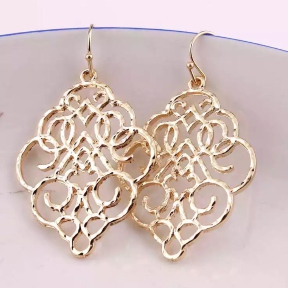 Moroccan Filigree Earrings - Gold